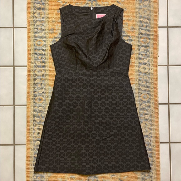 Floral Spade Jacquard Dress Black Midi Sleeveless 6 - Picture 3 of 11
